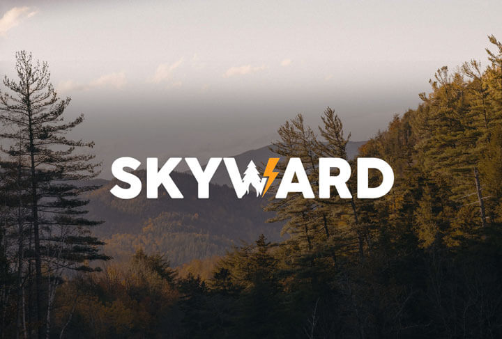 Scenic mountain landscape with trees.