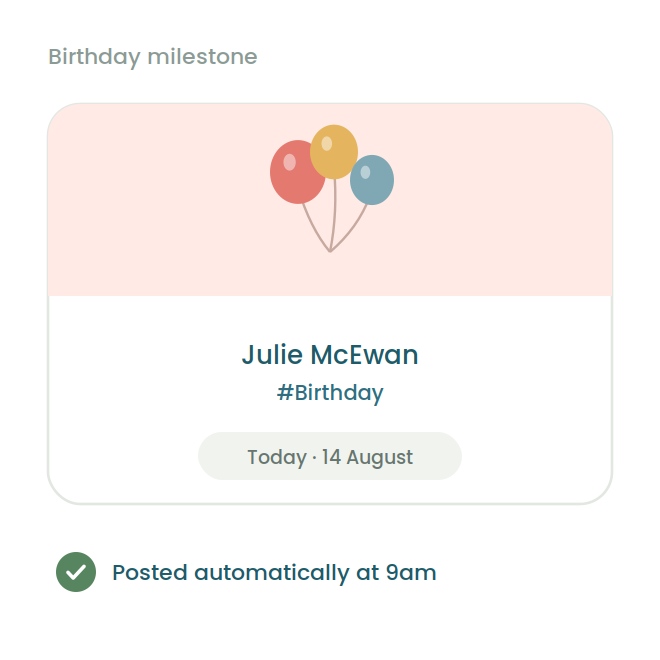 Birthday milestone