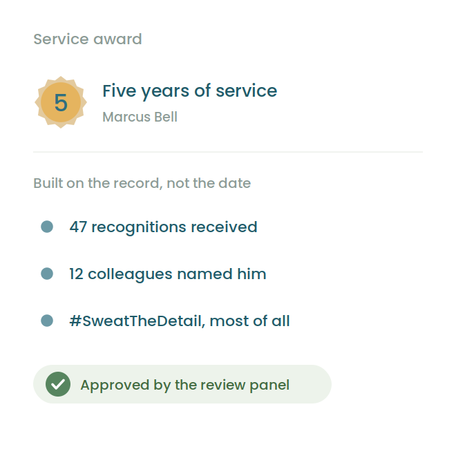 Service award