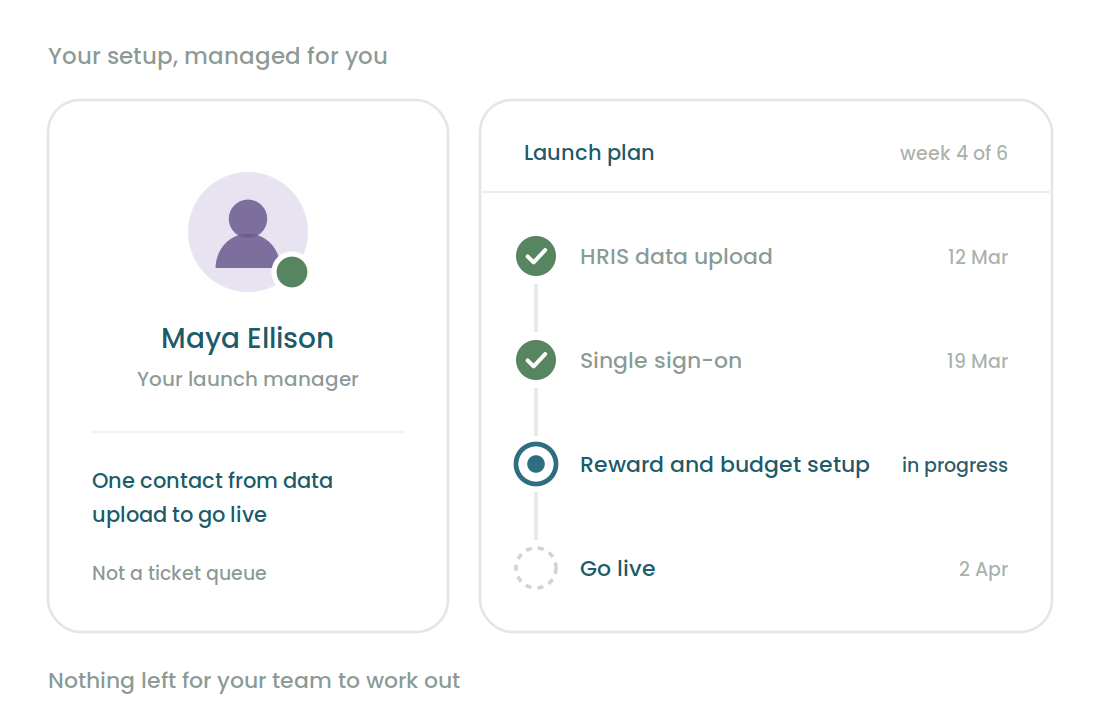 Dedicated setup and project management view