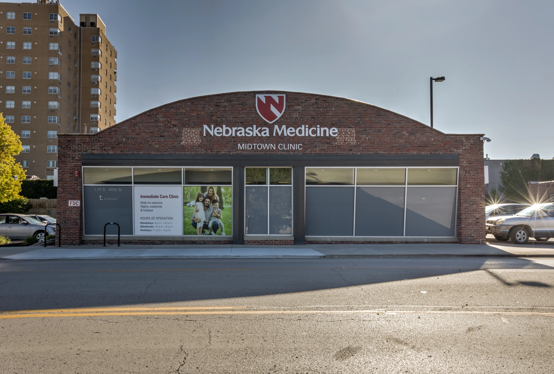 UNMC Clinic adaptive reuse office building home to Nebraska Medicine Midtown Clinic in Omaha Nebraska