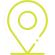 Neon green location pin icon with a circle and inner dot design.