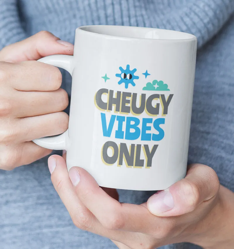 Tasse Glossy – glänzende Keramiktasse mit Seitenansicht