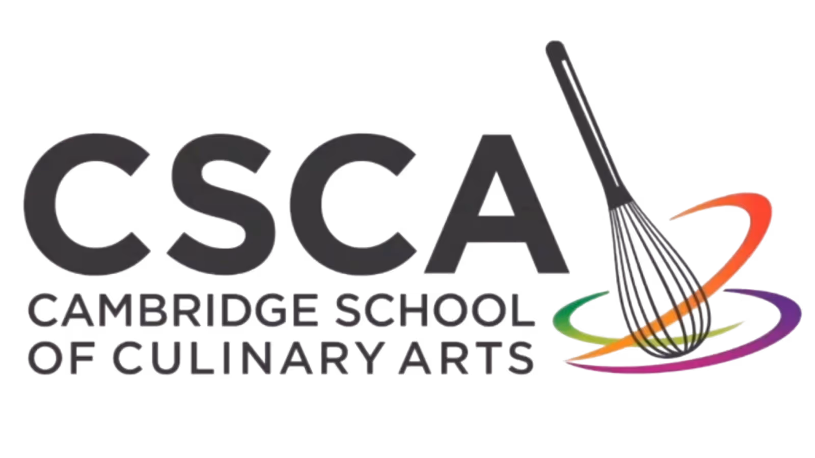 Official logo for the Cambridge School of Culinary Arts (CSCA) featuring a whisk icon.