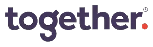 The word 'together' in a bold, modern font with a red dot at the end and a registered trademark symbol.
