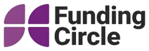 Funding Circle logo with purple and black text and logo symbol.