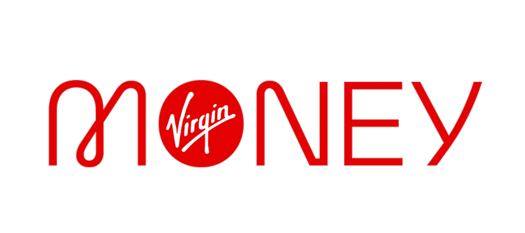 Virgin Money logo with red text on a black background.