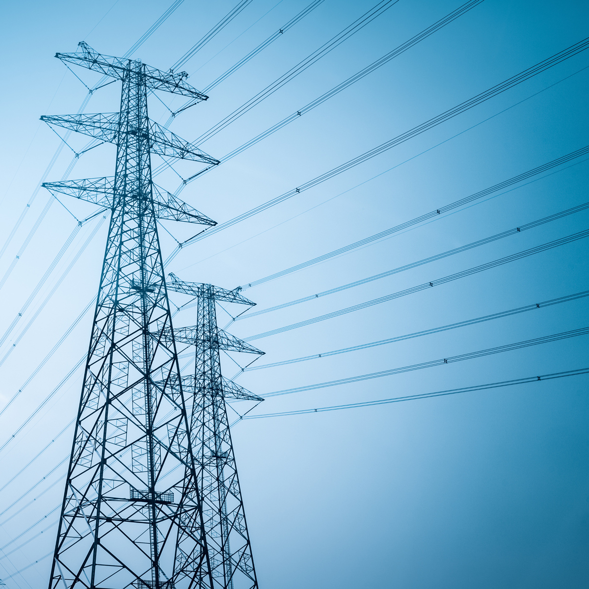 Electricity pylons and power lines