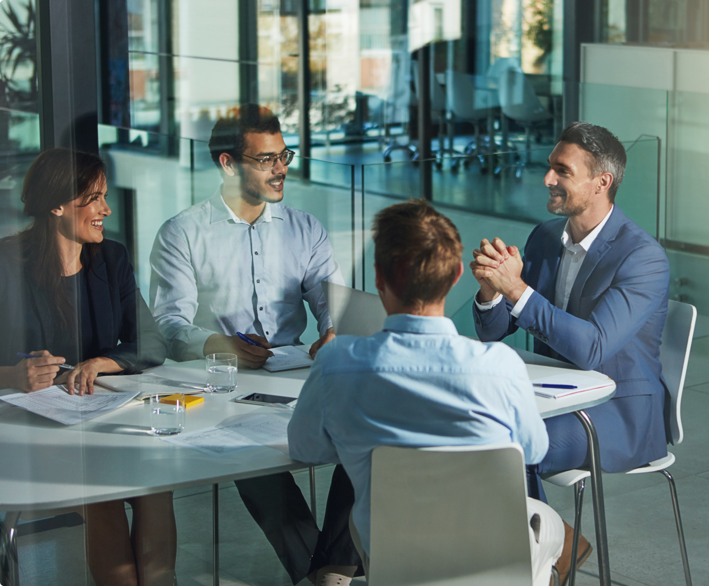 Businesspeople having a meeting in a conference room