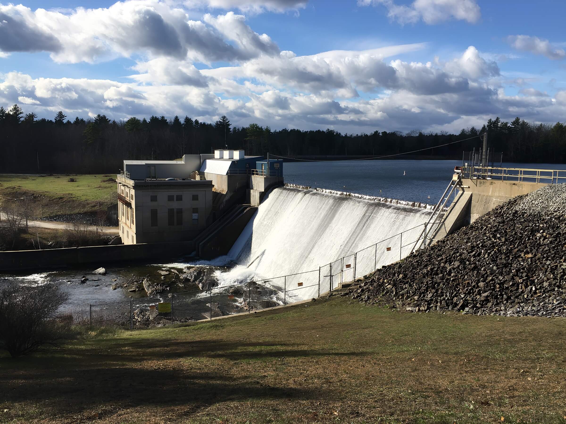 A side angle of a dam