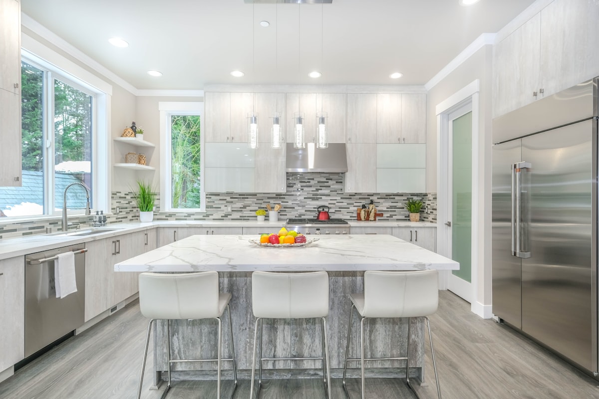 Bright modern kitchen interior