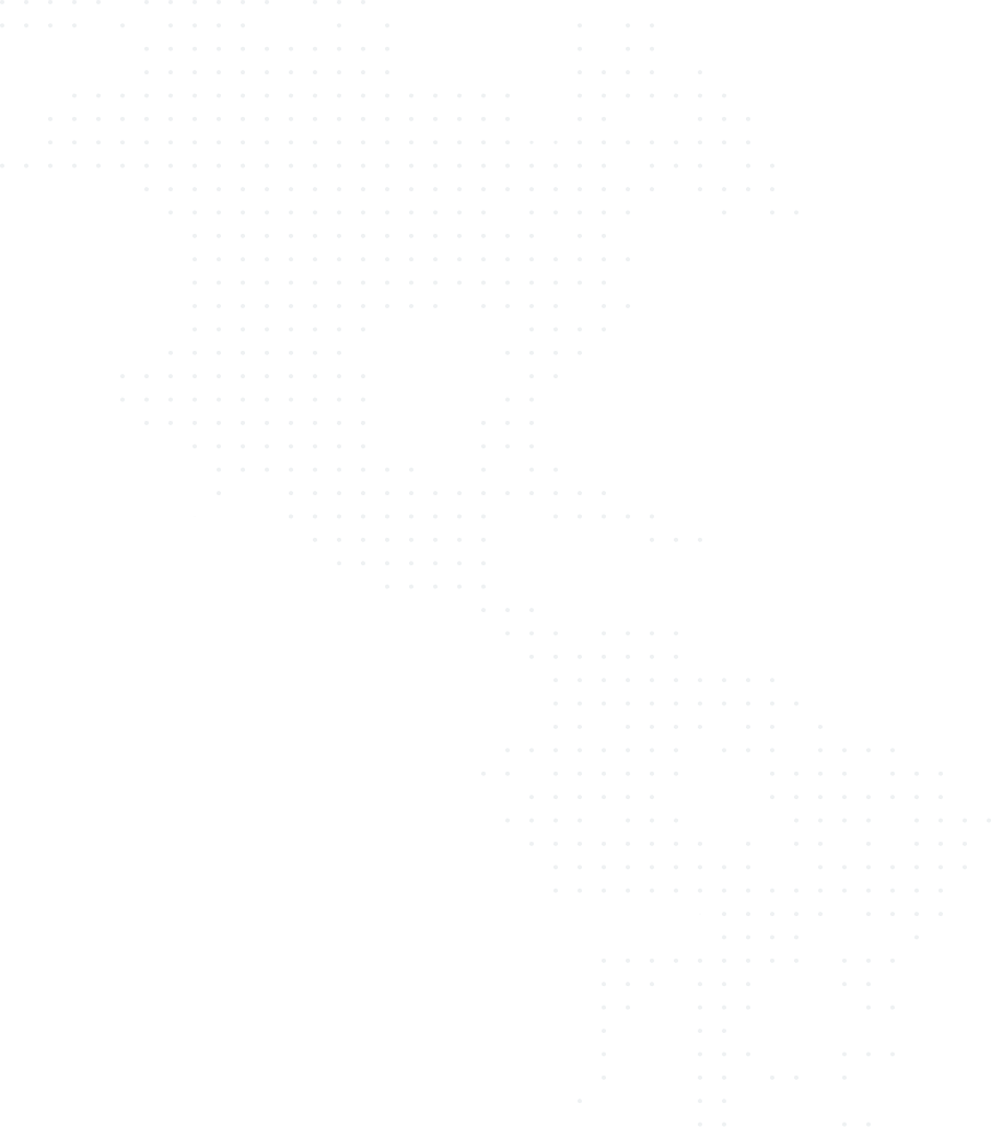 Pattern of small white dots forming an abstract map-like shape on a black background.