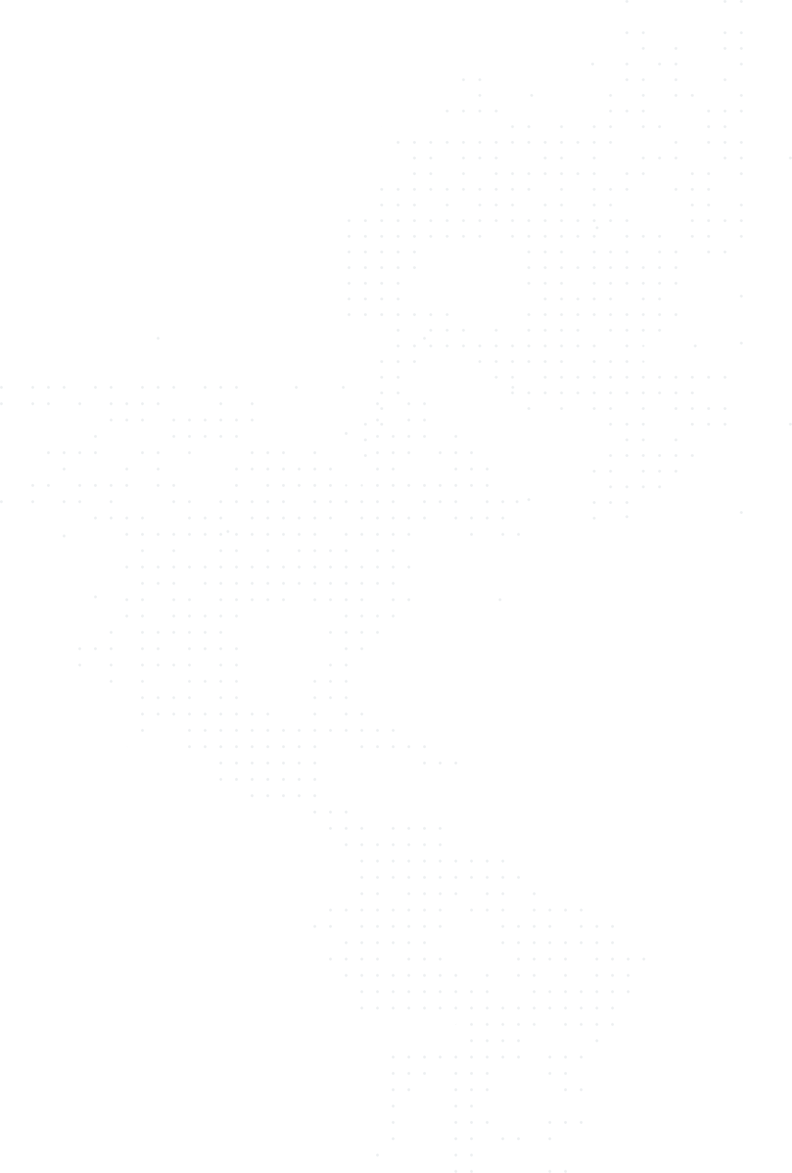 Dotted pattern forming a stylized map of North and South America on a black background.