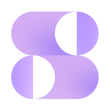 Abstract purple geometric shapes with rounded edges forming a minimalist design on a black background.