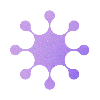 Purple abstract splatter shape with rounded tips on a transparent background.