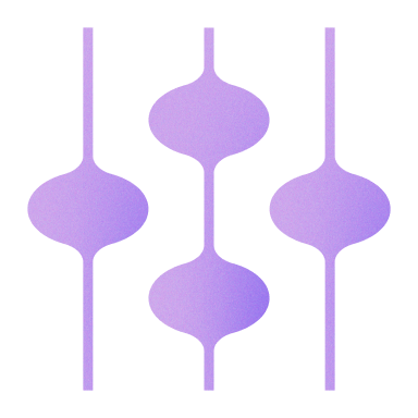 Stylized purple graphic of three vertical sliding control knobs.