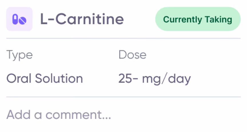 Medication entry for belimumab with type infusion, strength 10mg, and status currently taking.