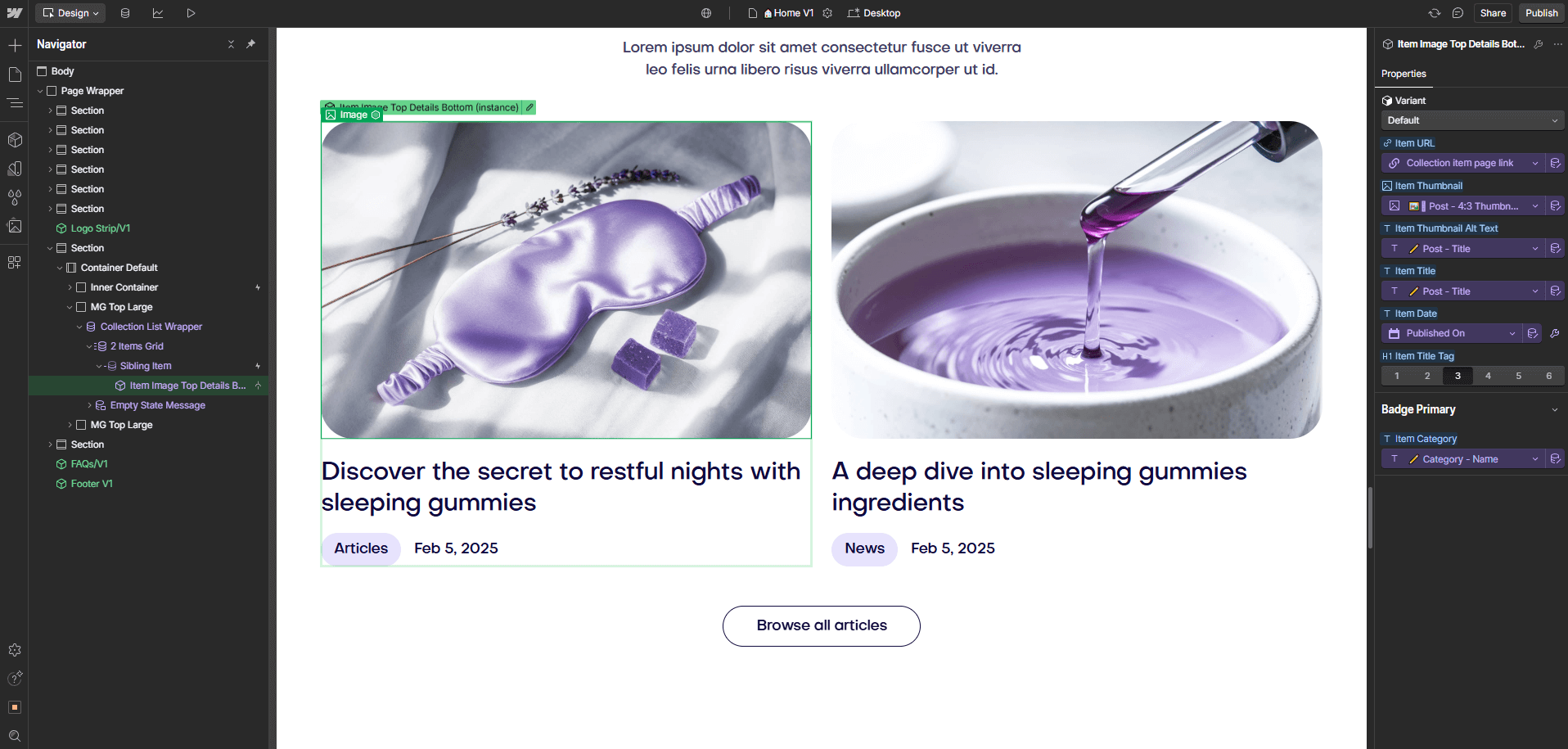 Gummie - CMS Content - Sleeping Gummies Webflow Template