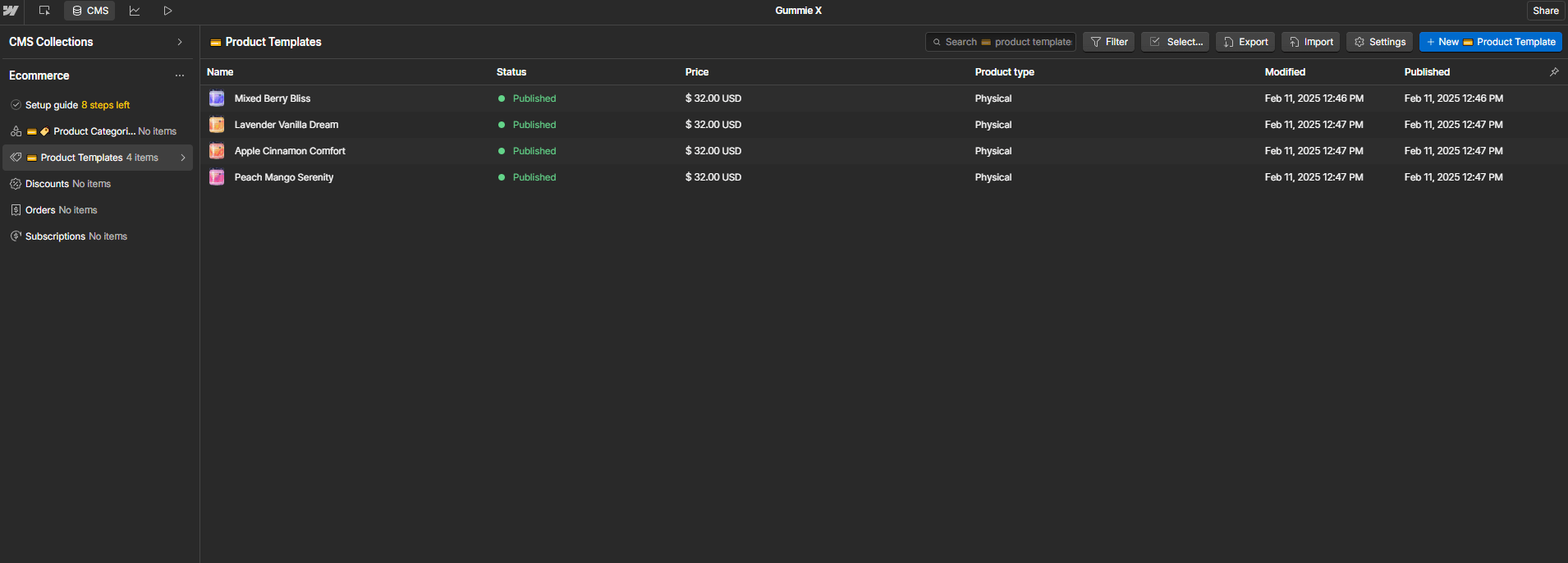 Gummie - Ecommerce Collection - Sleeping Gummies Webflow Template