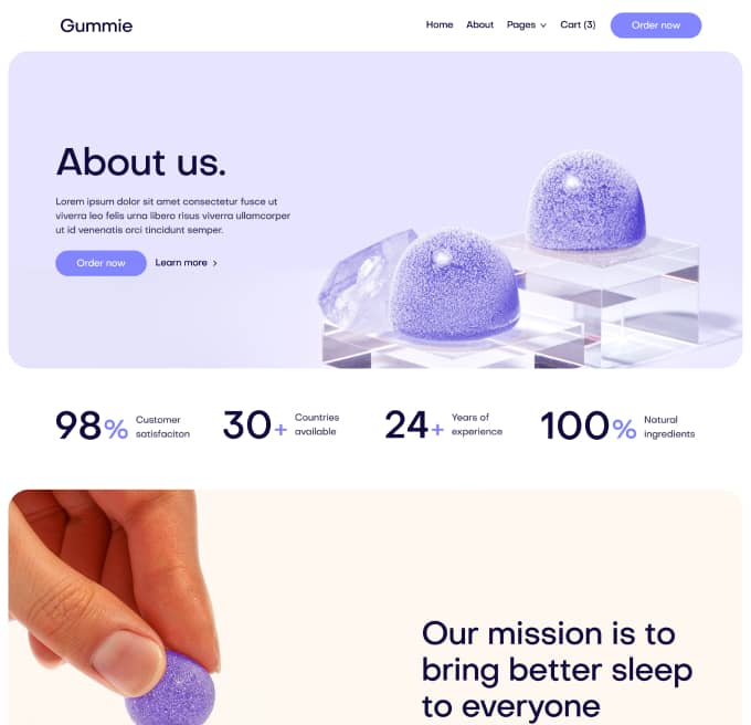 Gummie - About Page - Sleeping Gummies Webflow Template