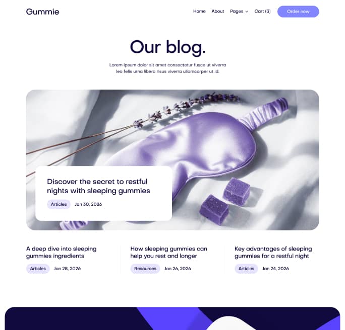 Gummie - Blog V1 Page - Sleeping Gummies Webflow Template