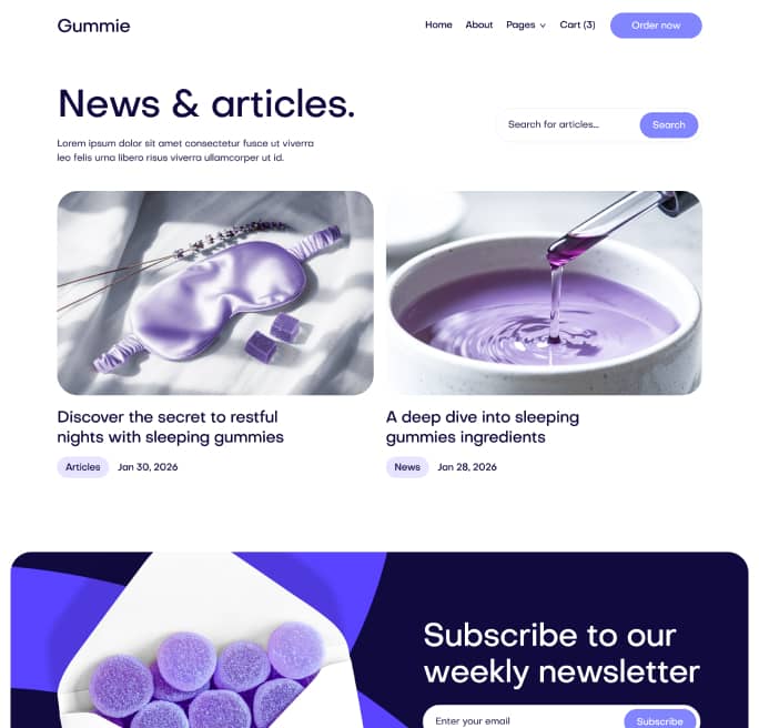 Gummie - Blog V2 Page - Sleeping Gummies Webflow Template