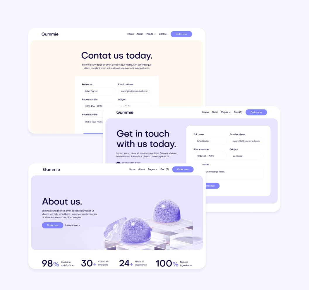 Gummie - Sections Included - Sleeping Gummies Webflow Template