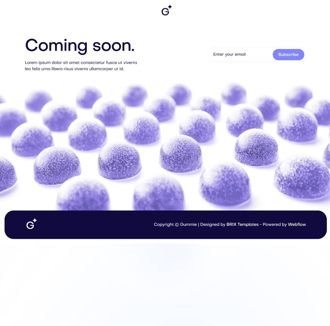 Gummie - Coming Soon Page - Sleeping Gummies Webflow Template