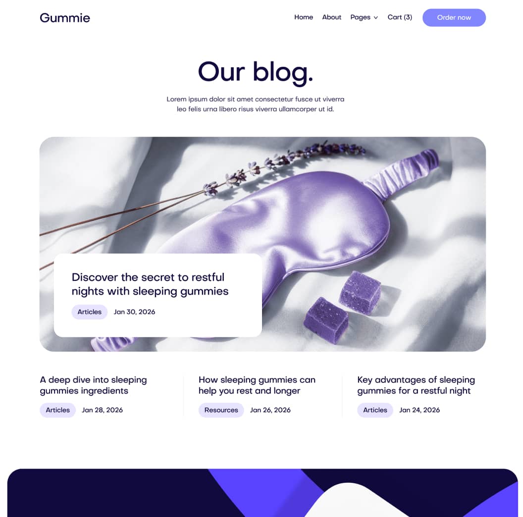 Gummie - Blog V1 Page - Sleeping Gummies Webflow Template