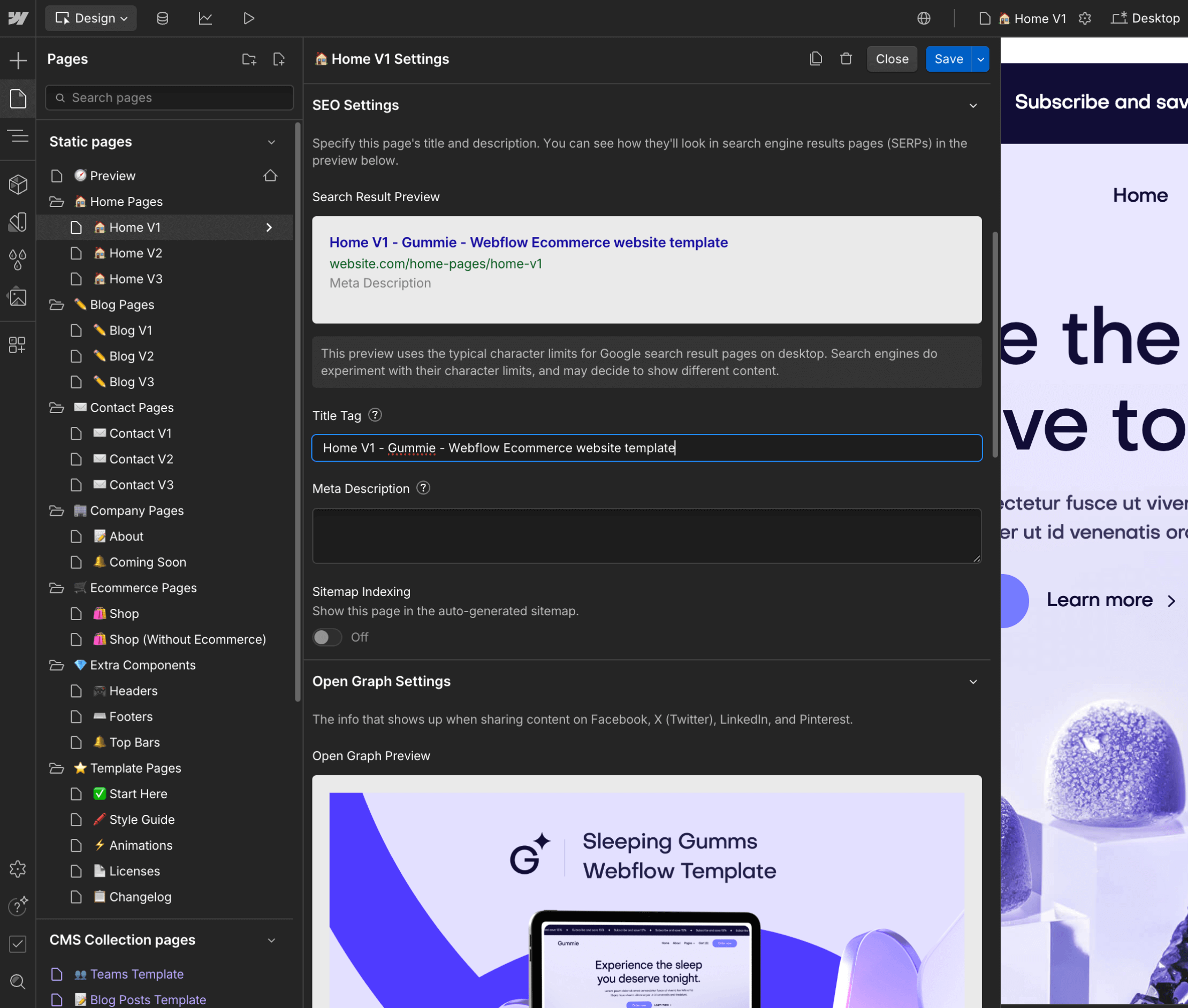 SEO - Gummie Webflow Template