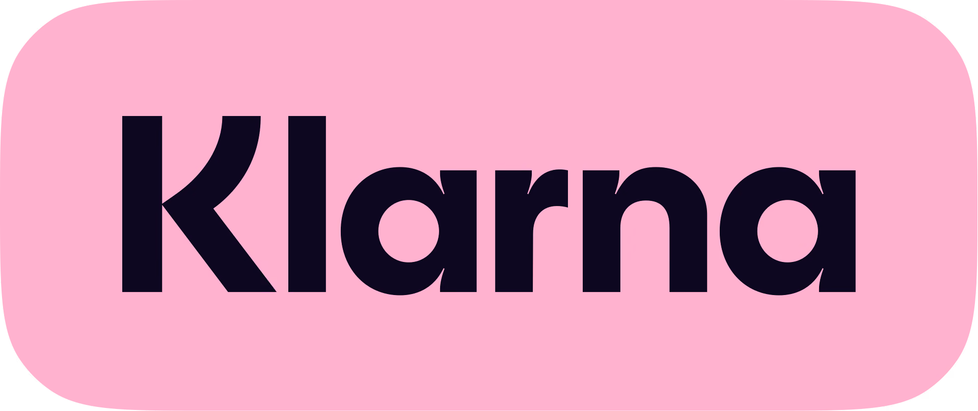Klarna logo in black and pink.