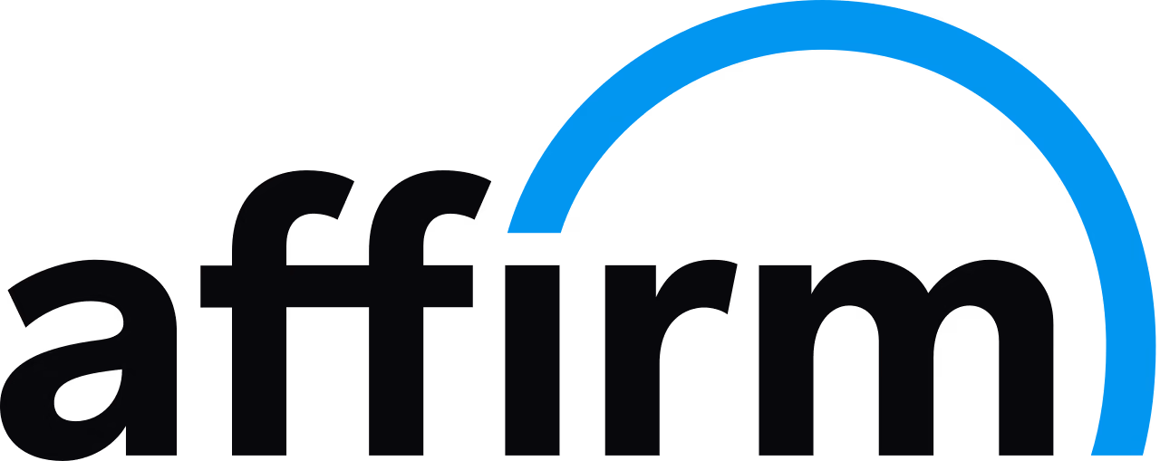 Affirm logo in black and blue.