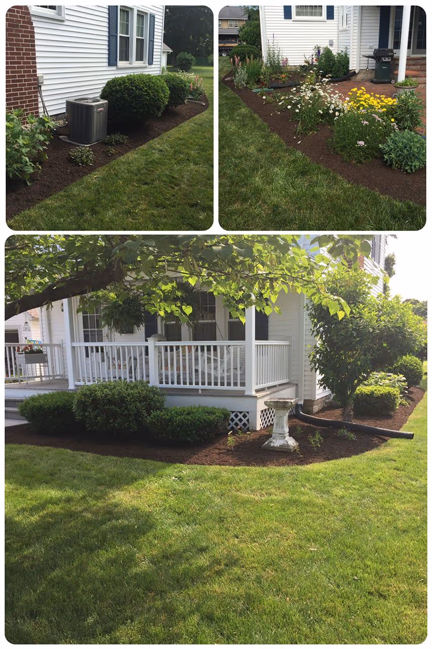 Mulch installation and landscape bed enhancement in Williamsport, Pennsylvania by Ryan’s Lawn Care & Snow Removal