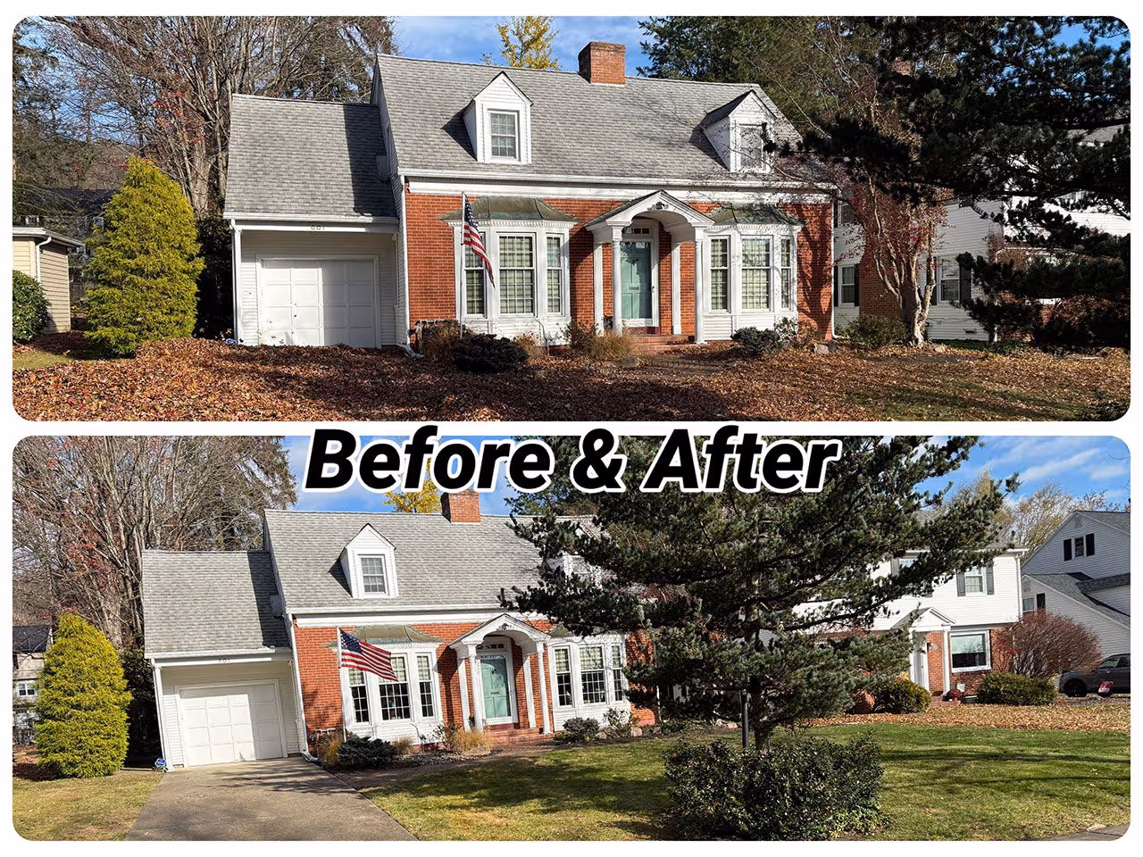 Lawn care before and after results in Williamsport, Pennsylvania by Ryan’s Lawn Care & Snow Removal
