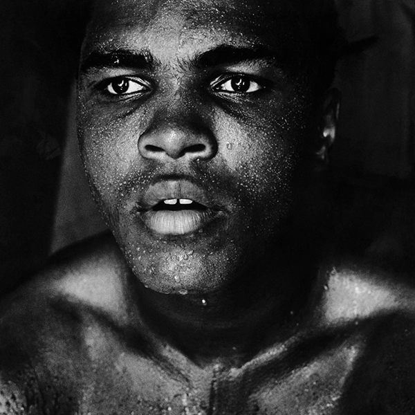 Muhammad Ali, from the series The Redemption of the Champion, 1966, printed in 2017, gelatin silver print, 24 x 20 inches (1973 print size: 44 1/8 x 31 1/8 inches), Kansas State University, Marianna Kistler Beach Museum of Art, gift of Gordon Parks and the Gordon Parks Foundation, 2017.410
