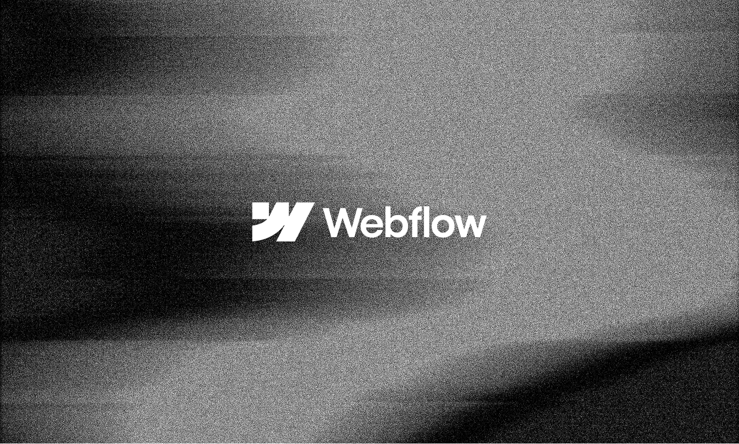 Støj med Webflow-logo over baggrunden.