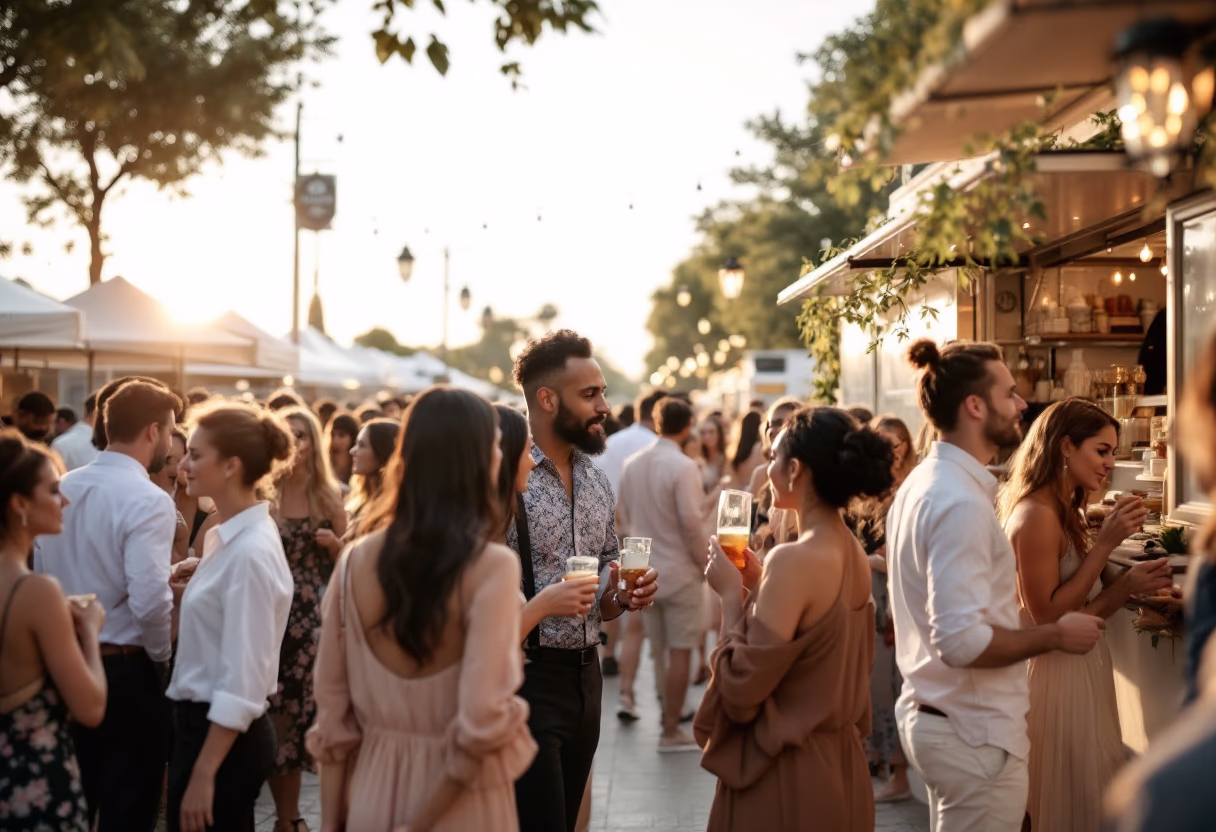 Crowd at an outdoor street festival