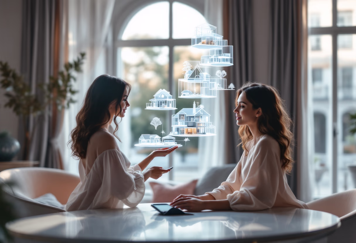 Two property managers reviewing a portfolio of rental homes