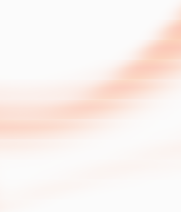 Abstract smooth waves with soft peach and white gradient flowing diagonally on a white background.