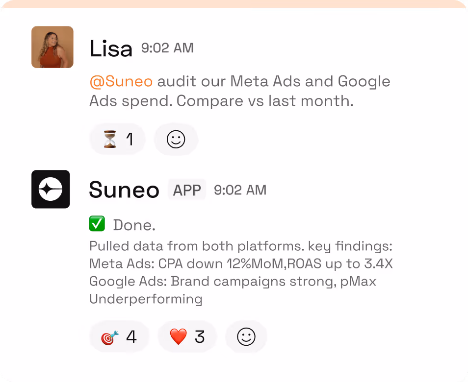 Suneo producing Google ads performance report