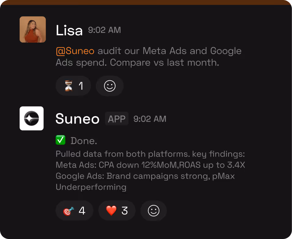 Suneo responds to message from user in Slack