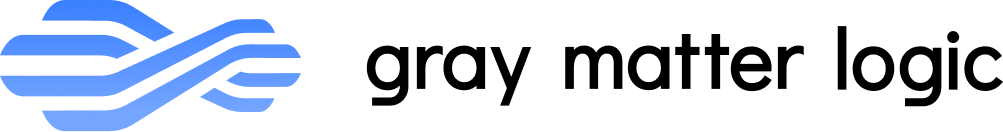 Gray Matter Logic horizontal company logo in full color