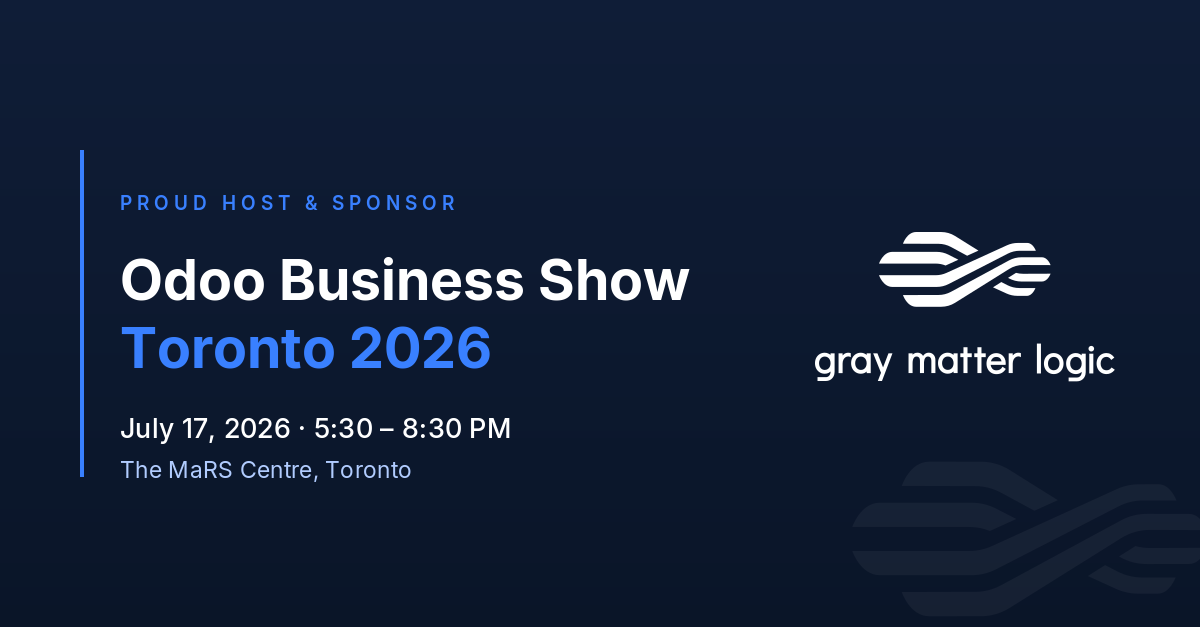 Gray Matter Logic is Hosting the Odoo Business Show in Toronto This July