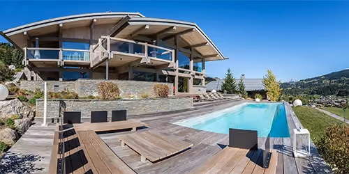 This is the Thumbnail for the Double Chalet Property in Megève With Indoor & Outdoor Pools, Cinema, Fitness Room, Hammam, Sauna & Full Staff item