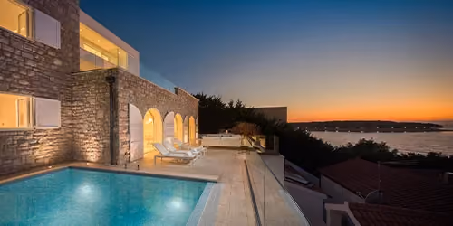 This is the Thumbnail for the Contemporary Waterfront Vacation Rental in Croatia with Sundeck & Pool item
