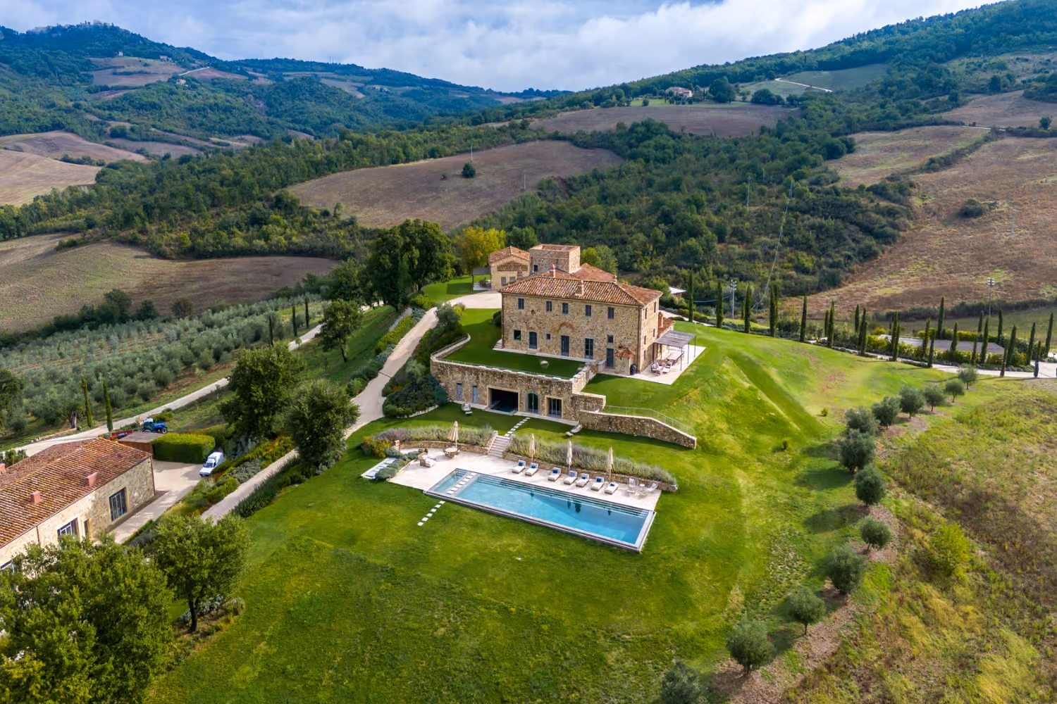 This is the Thumbnail for the Luxury Farmhouse in Tuscany with Infinity Pool, Fireplaces, and Hospitality Team  item