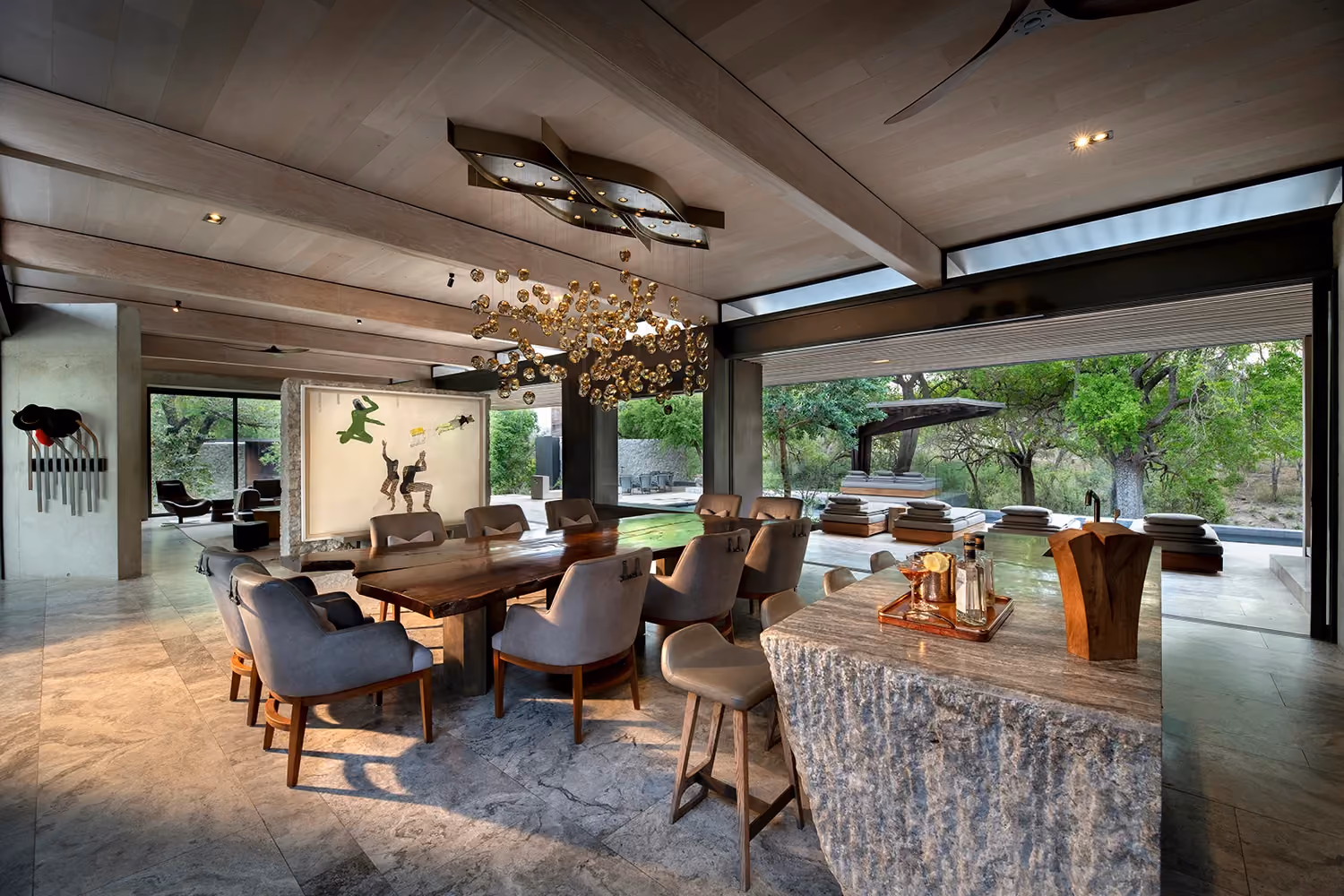 This is the Thumbnail for the Striking Modern Safari Villa in South Africa with Pool and Outdoor Fireplace item