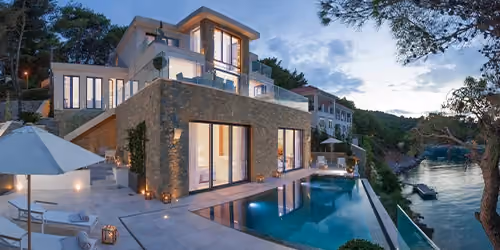 This is the Thumbnail for the Stylish Waterfront Villa in Croatia with Private Beach, Infinity Pool, and Sauna item