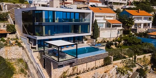 This is the Thumbnail for the Oceanfront Villa Near Dubrovnik with Finnish Sauna & 3 Jacuzzis item