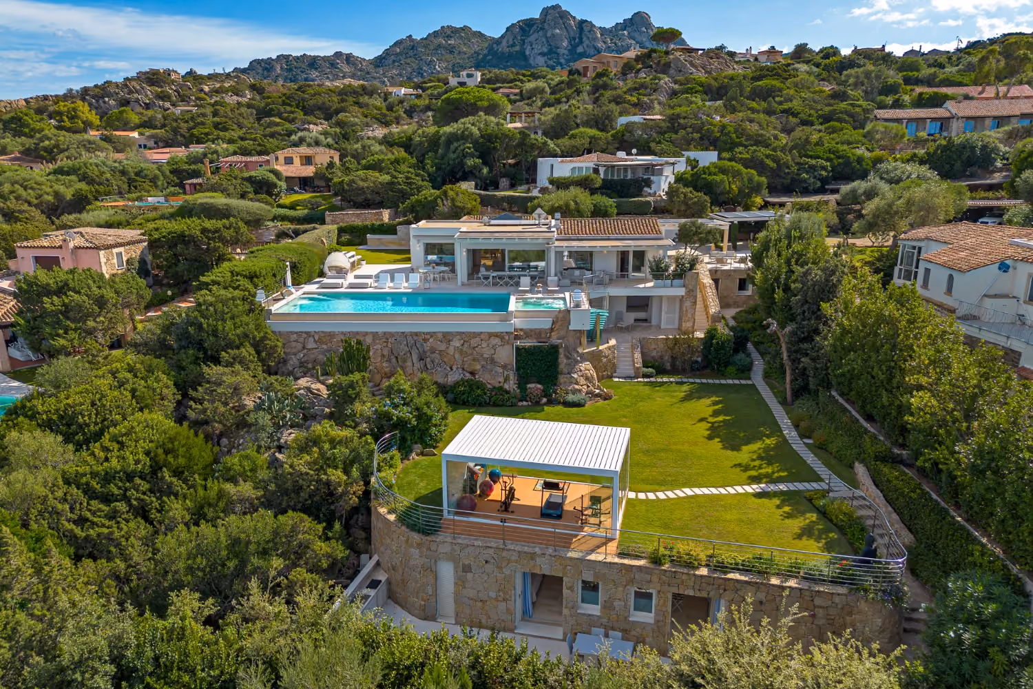 This is the Thumbnail for the Mediterranean-Style Luxury Villa in Sardinia With Infinity Pool, Jacuzzi, and Beach Nearby item
